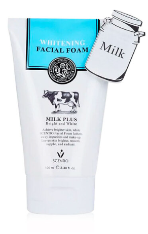 Молочная осветляющая пенка для умывания с коэнзимом Q10 от Scentio, Milk Plus Whitening Q10 Facial Foam, 100 мл