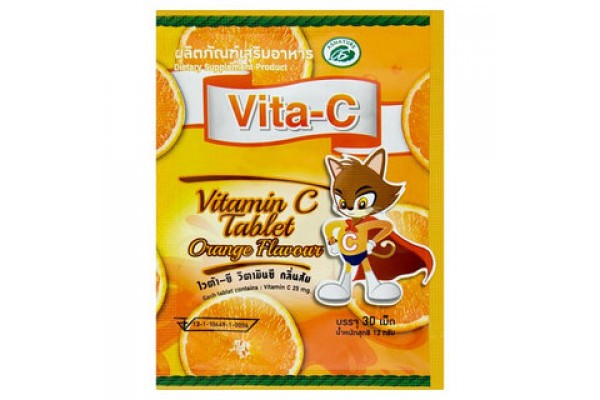 Витамин С для детей со вкусом апельсина от VITA-C VITAMIN C ORANGE FLAVOR 25 MG. 30 TABLETS