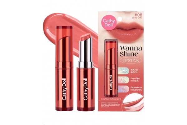 Губная помада CATHY DOLL WANNA SHINE #08 LUXE GIRL (Роскошная девушка) 3 гр