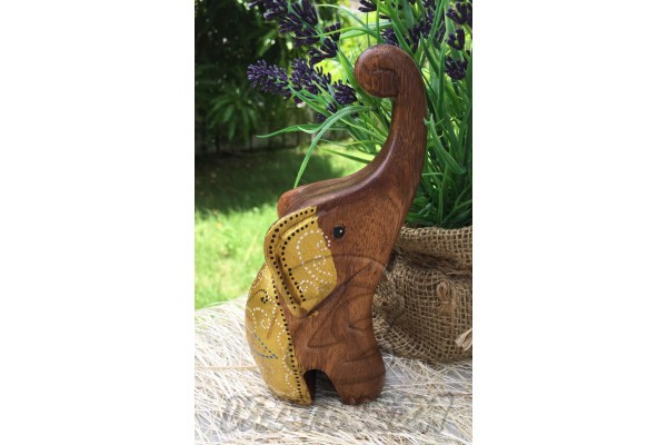 Деревянный слоник «Золотой», Elephant Wood Gold, 136 гр