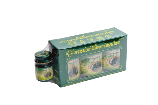 Зеленый бальзам с травами для облегчения боли от PHOYOK HERBAL BALM FORMULA 2 50g PACK 3PCS+1PC 15G
