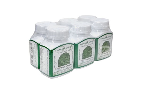 Капсулы "Фа Талай Джон" для лечения простудных заболеваний 100 капсул (набор 6 банок) Thanyaporn Herbs Fah Talai Jone Capsule 100Capsules (set 6 pcs)