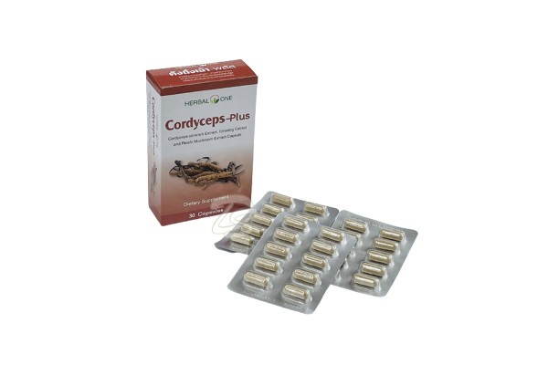 Кордицепс-плюс с женьшенем и линчжи для поддержания здоровья от Herbal One Cordyceps Plus 30 Capsules