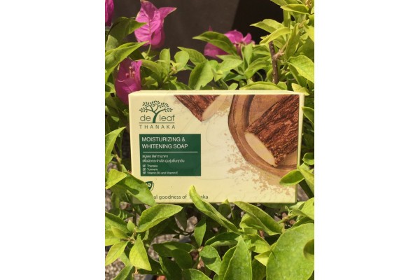 Мыло для увлажнения и отбеливания кожи De Leaf Thanaka Moisturizing & Whitening Soap 100 g.