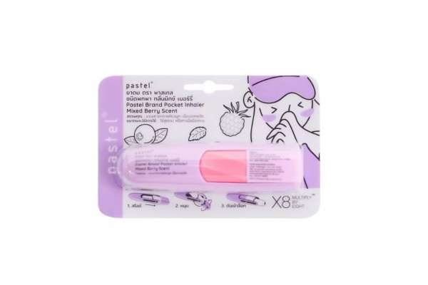 Назальный ингалятор с Ягодным ароматом в стильном корпусе от Pastel Brand Pocket Inhaler Mixed berry scent 1.5 мл