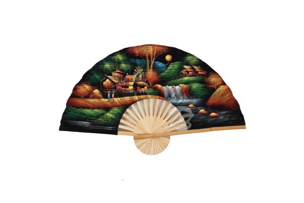 Настенный веер "Тайская деревня"
