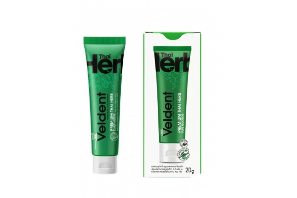 Отбеливающая зубная паста Veldent Premium Thai Herb на основе тайских трав от зубного налёта от кофе и чая 20 гр
