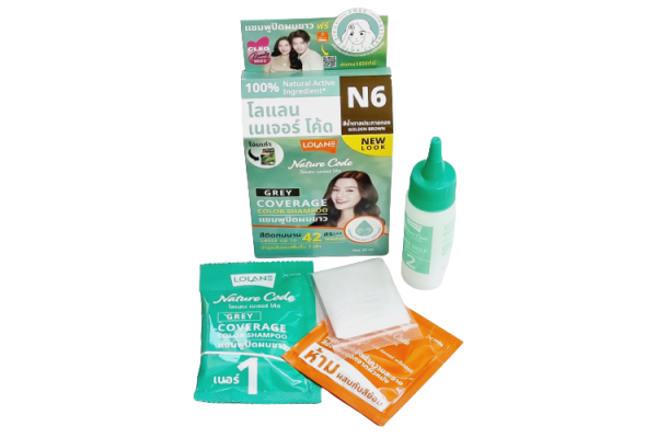 Оттеночный шампунь №6 «Золотой каштан» от Lolane Nature, Code N6 Color Shampoo Golden Brown 1 Set, 30 мл