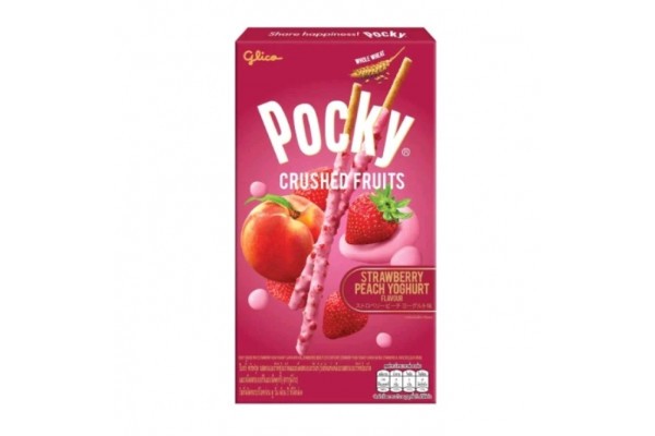 Печенье-палочки покки со вкусом Клубнично-Персиково Йогурта Pocky Glico 38гр