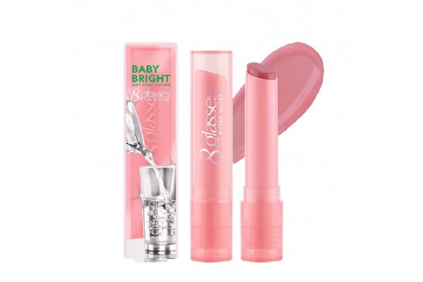Помада для губ 8 Glasses с глянцевым блеском оттенок "Розовое Молоко" Baby Bright 8 Glasses #01 Pink Milk 2.5 гр