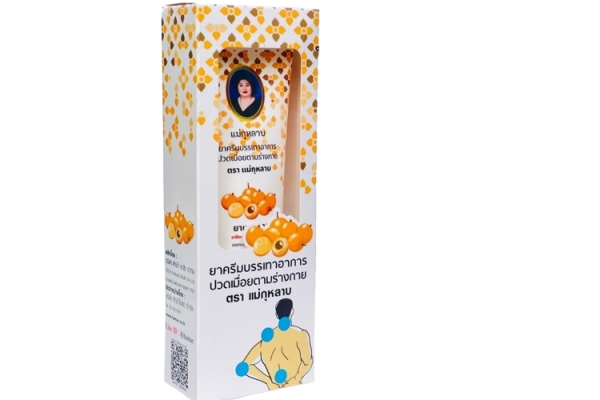 Разогревающий, массажный крем с экстрактом Лонгана от Mae Kurham, Longan Cream, 100 гр