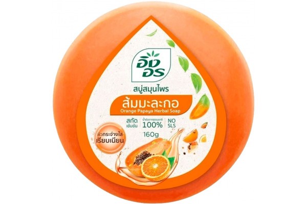 Тайское бессульфатное мыло Апельсин Папайя Ing On 160 гр