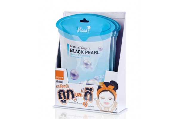 Тканевые маски для лица Moods с экстрактом Йогурта и Черного жемчуга 10 шт