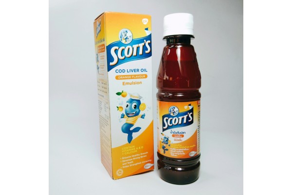 Эмульсия со вкусом апельсина Масло печени трески от Scott's Emulsion Orange Flavor Cod Liver Oil 200 мл.