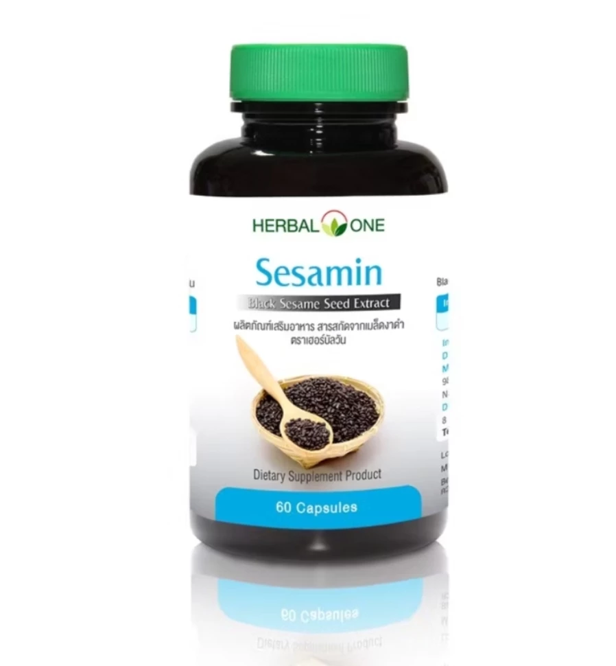 Капсулы для костей, суставов, зубов на основе черного кунжута Herbal One Sesamin 60 капсул