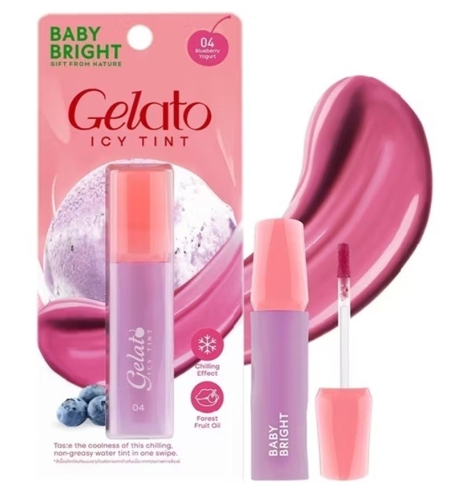 Тинт для губ Baby Bright Gelato Icy Tint оттенок 04 Черничный Йогурт 3 гр