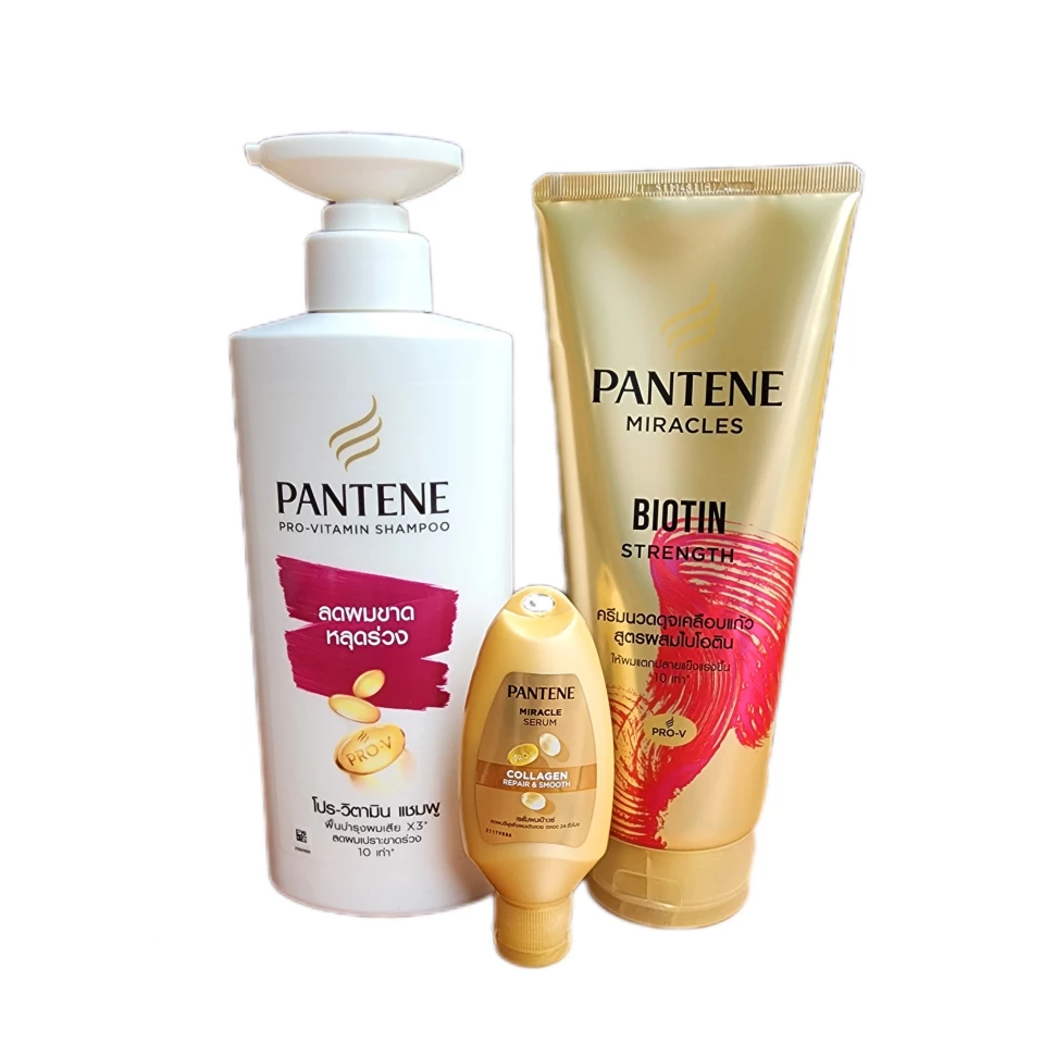 Промо-набор Pantene Miracle от выпадения волос: Шампунь 380 мл, Кондиционер 270 мл и Сыворотка 40 мл в подарок