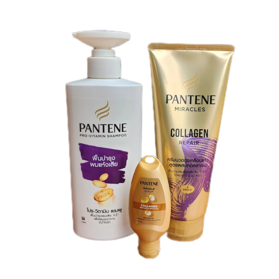 Промо-набор Pantene Miracle для поврежденных волос: Шампунь 380 мл, Кондиционер 270 мл и Сыворотка 40 мл в подарок
