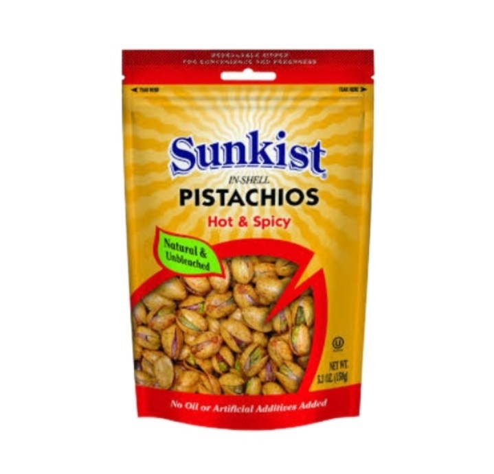 Острые и Пикантные Фисташки Sunkist Pistachios Hot and Spicy, 150 г