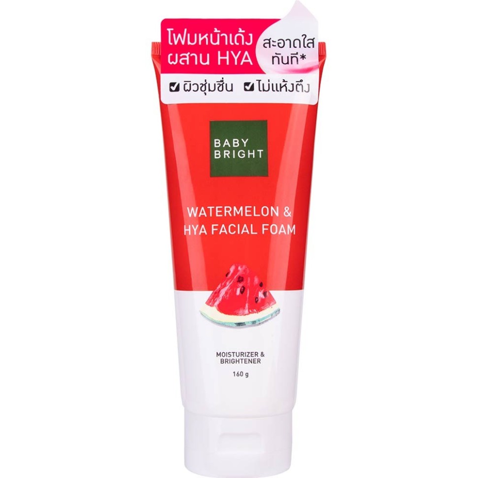Увлажняющая пенка для умывания с Арбузом и Гиалуроновой кислотой Watermelon & HYA Facial Foam от BABY BRIGHT 160 g