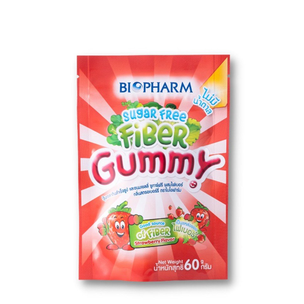 Жевательный мармелад "Клетчатка" со вкусом клубники без сахара Biopharm 60 гр