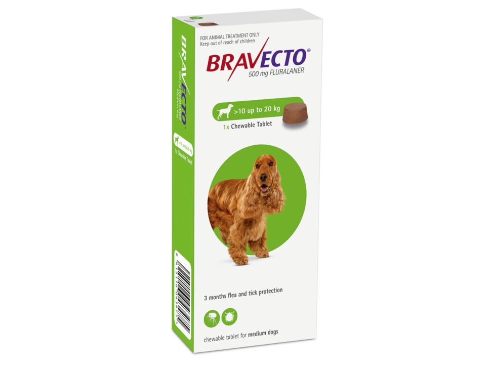 Бравекто от блох и клещей для собак средних пород ( весом 10-20 кг) от Bravecto Chews for Dogs (10-20 kg)