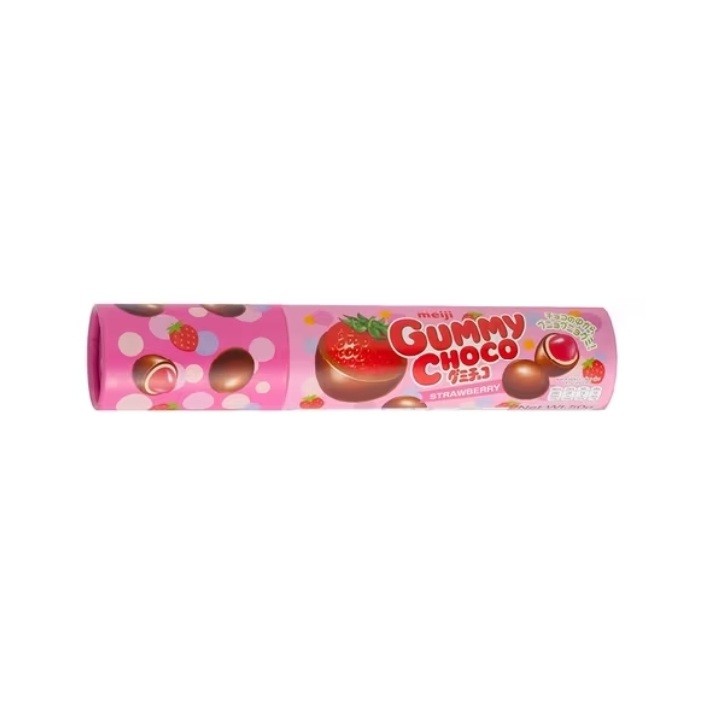Мармеладные клубничные конфеты в шоколадной глазури Meiji Gummy Choco Strawberry 50 гр