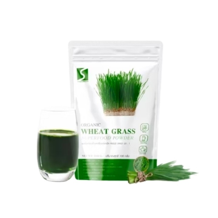 Органический Порошок Ростков Пшеницы SUKKHAPHAP D для детокса и поднятия железа 100 гр