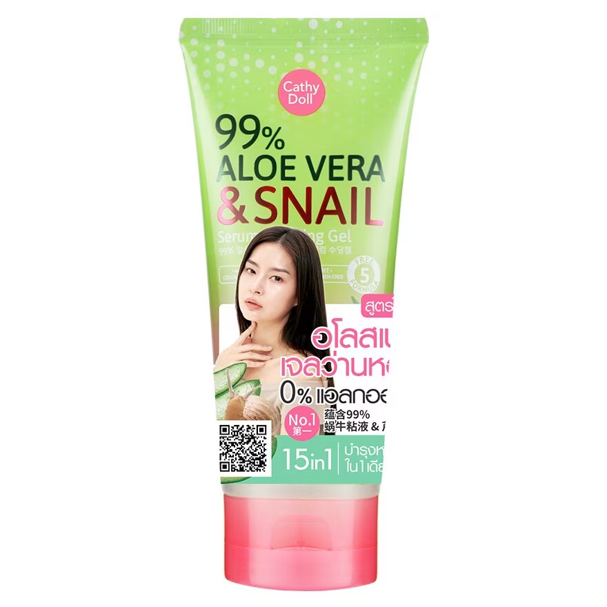 Успокаивающий гель с Алоэ Вера и Слизью Улитки от Cathy Doll, Serum Soothing Gel aloe vera & snail, 175 гр