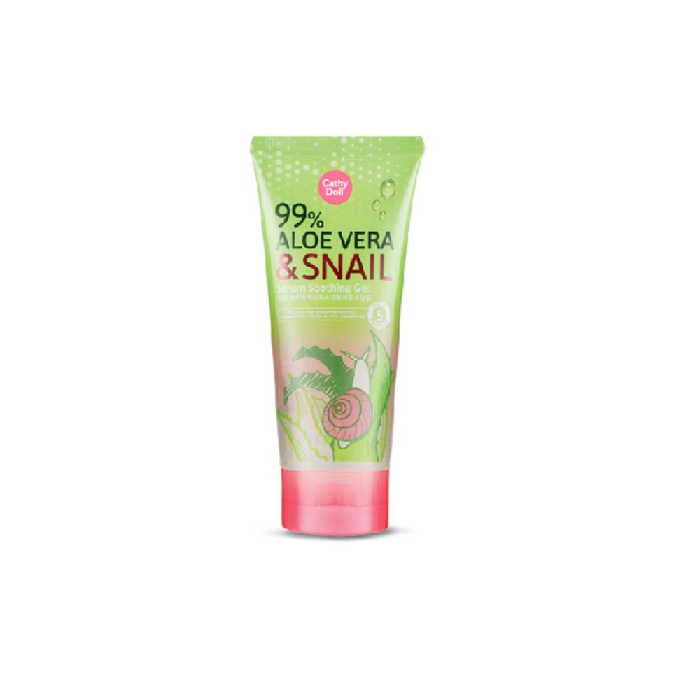 Успокаивающий гель с Алоэ Вера и Слизью Улитки от Cathy Doll, Serum Soothing Gel aloe vera & snail, 60 гр