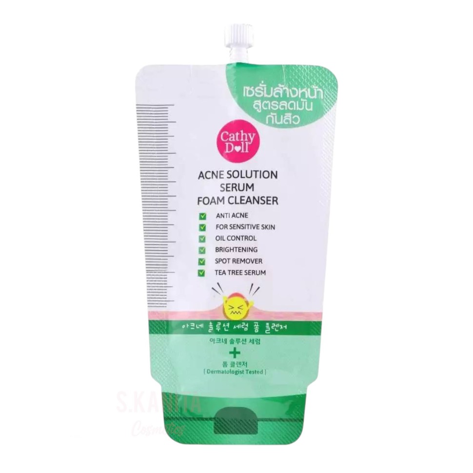 Очищающая пенка-сыворотка против акне от Cathy Doll, Acne Solution Serum + Foam Cleanser, 12 мл