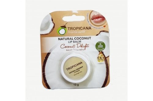 Натуральный кокосовый бальзам для губ «Кокос» от Tropicana, Natural Coconut Lip Balm «Coconut Delight», 10 гр