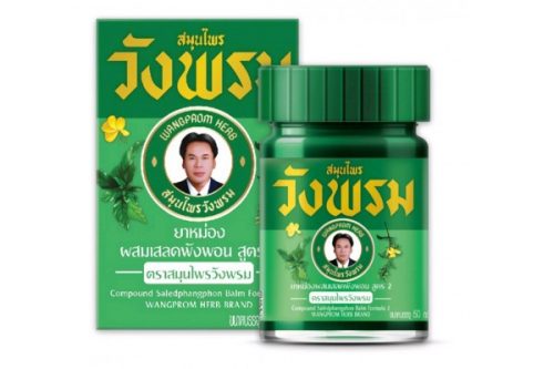 Тайский бальзам зеленый (охлаждающий) от Wangprom Herb, Green Balm, 50 гр