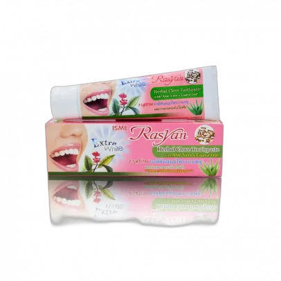Экстра отбеливающая зубная паста «Гвоздика, Алоэ и Гуава» от Isme Rasyan, Herbal Toothpaste Extra White «Clove, Aloe Vera & Guava Leaf», 30 гр