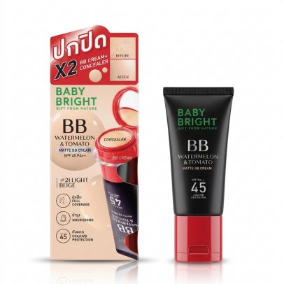 Матирующий BB крем  «Арбуз и Томат» с защитой от солнца SPF 45 PA++ от Baby Bright, Watermelon & Tomato Matte BB Cream SPF 45 PA++, 30 гр
