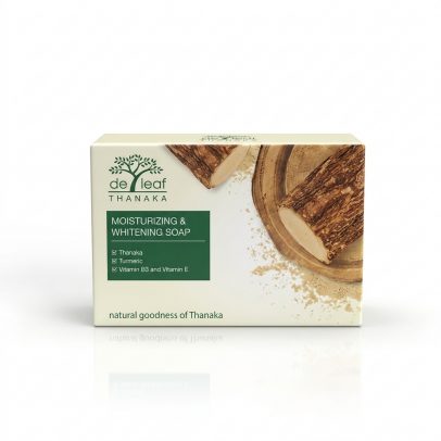 Мыло для увлажнения и отбеливания кожи  De Leaf Thanaka Moisturizing & Whitening Soap 100 g.
