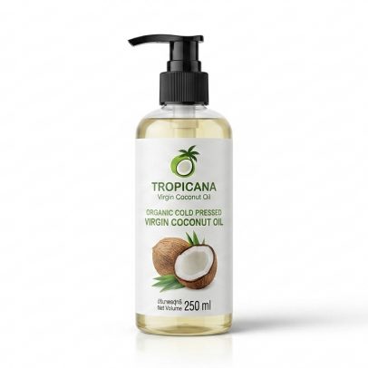 Натуральное 100% кокосовое масло холодного отжима от Tropicana Oil 250 мл, Natural Coconut Oil 100%