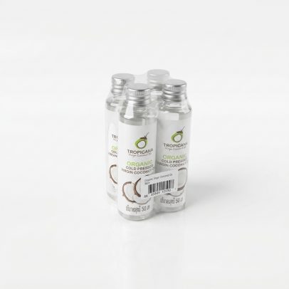 Натуральное 100% кокосовое масло холодного отжима от Tropicana Oil 50 мл, Natural Coconut Oil 100% (4 бутылки)