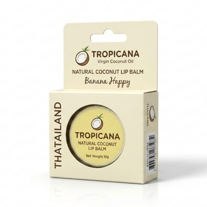 Натуральный кокосовый бальзам для губ «Банан» от Tropicana, Natural Coconut Lip Balm «Banana Happy», 10 гр