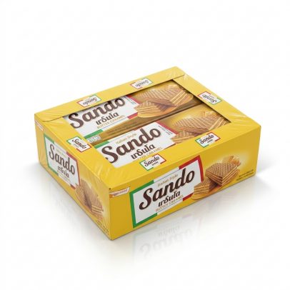 Нежные хрустящие вафли со вкусом карамели от Sando Chocolate Wafers 3.5g x 12 pcs Sando Butter Caramel Wafers 3.5 гр x 12 шт