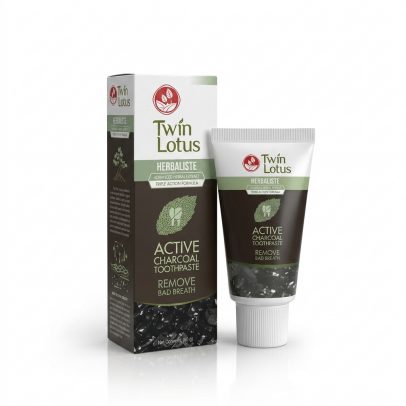 Отбеливающая зубная паста с бамбуковым углем от Twin Lotus, Toothpaste Active Charcoal, 50 гр
