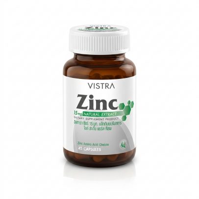 Пищевая добавка Цинк с минералами от Vistra Zinc 15mg Natural Extract 45 капсул