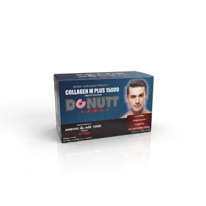 Питьевой Коллаген для мужского здоровья со вкусом винограда от Donutt Collagen M Plus 15000 Grape Flavour 15g x 10 Sachets