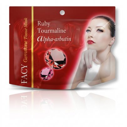 Регенерирующая тканевая маска для лица «Рубины и турмалины» от Facy, Gemstone tissue mask Ruby Tourmaline, 21 гр